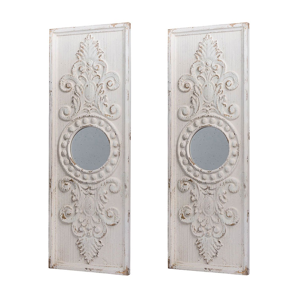 Wooden Wall Decor Panels with Mirrored Accent