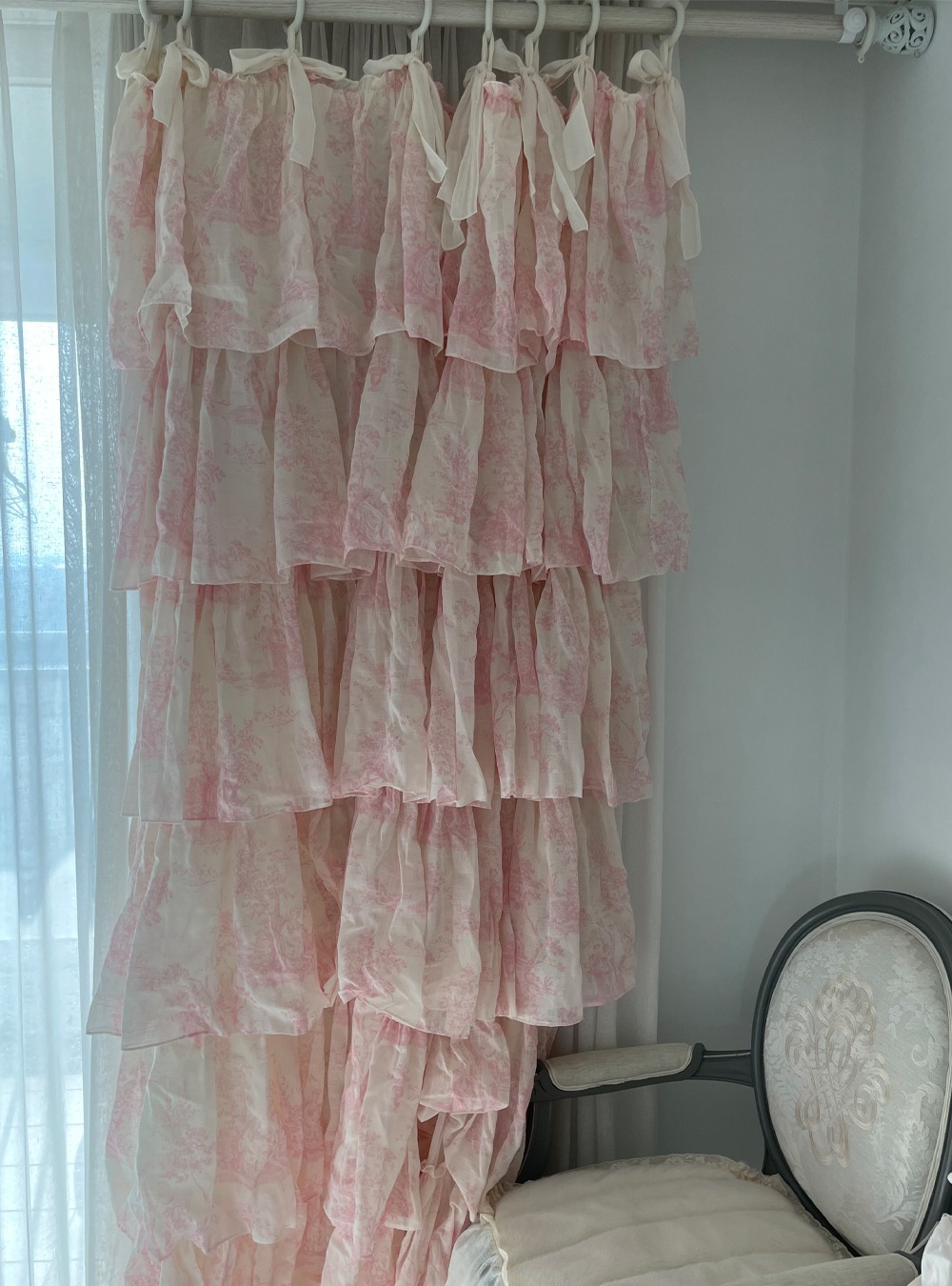 FRENCH FRILL CURTAIN / 핑크